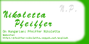 nikoletta pfeiffer business card